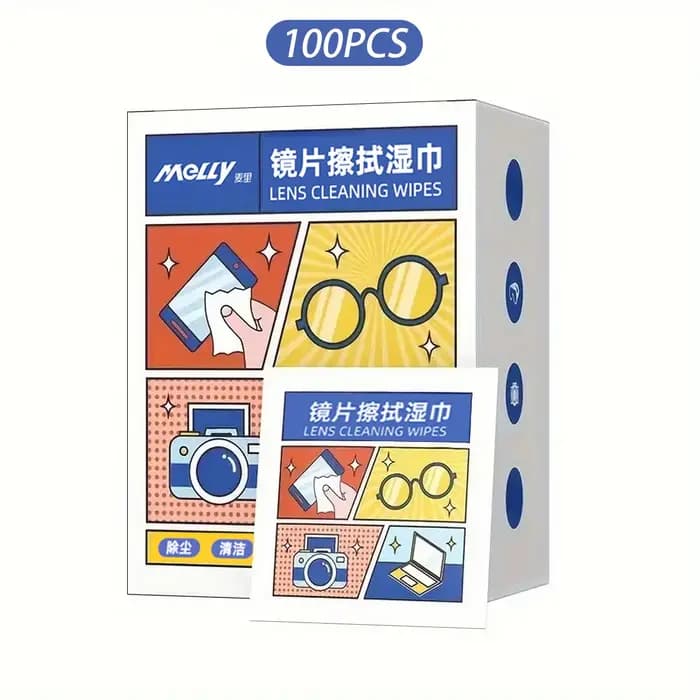 100/200 pièces lingettes jetables pour le nettoyage des lentilles et des lentilles, lingettes pour b