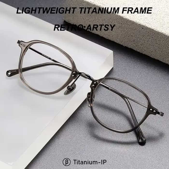 Lunettes rétro à monture ovale ultralégère, montures en acétate de titane pur, lunettes de styliste