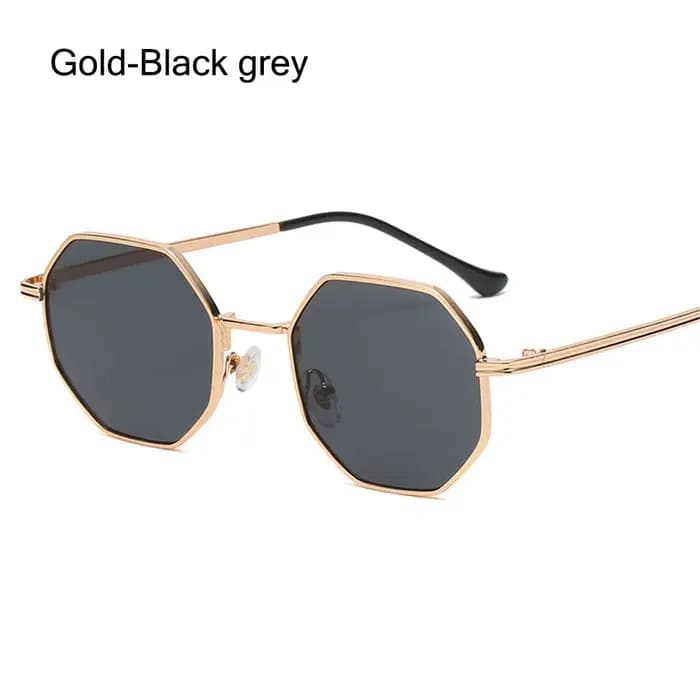 Lunettes de soleil carrées vintage pour hommes et femmes, lunettes de soleil polygonales à petit cad