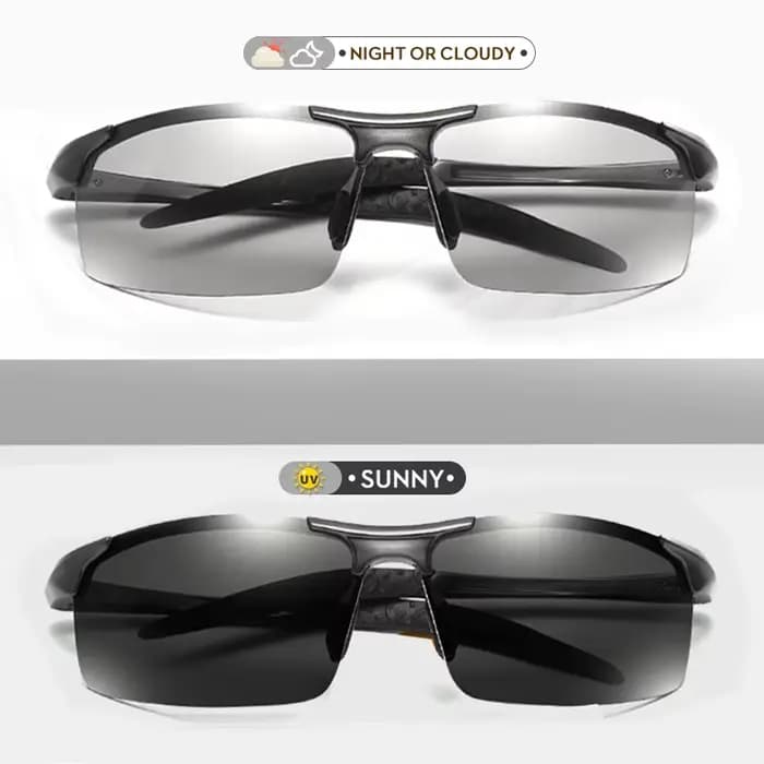 CoolPandas lunettes de soleil photochromiques hommes polarisées sans monture Sport de plein air lune