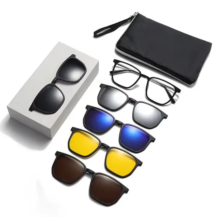 Lunettes de myopie optiques à clip magnétique pour hommes et femmes, lunettes de soleil polarisées p