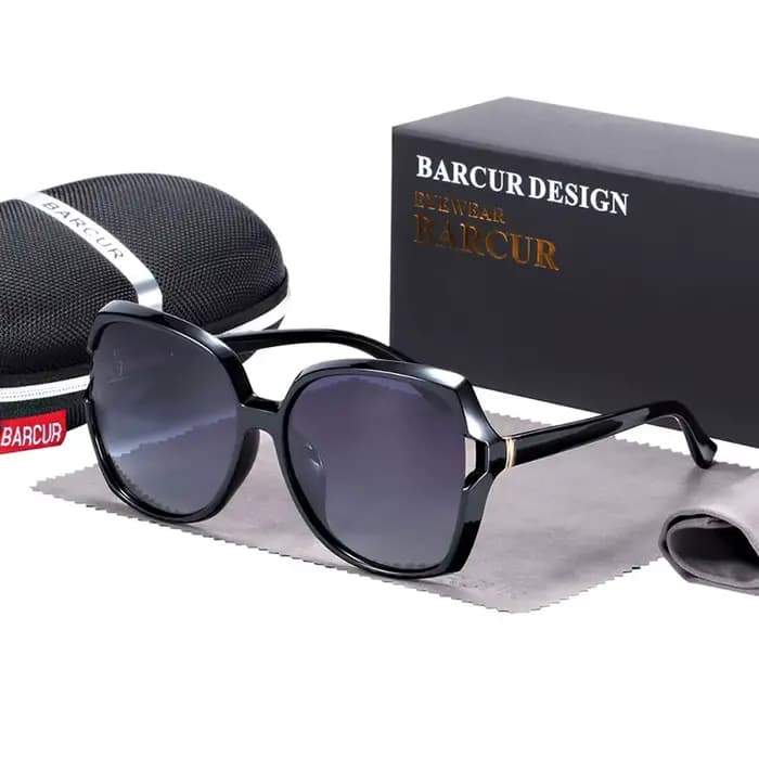 BARCUR-Lunettes de soleil TR90 polarisées UV400 pour femme, verres dégradés surdimensionnés