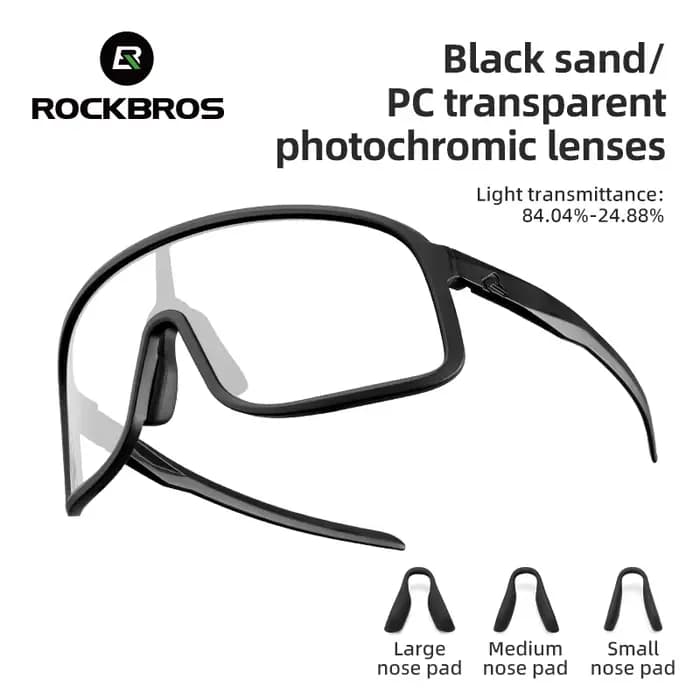 ROCKBROS lunettes photochromiques HD grand cadre lentille lunettes de soleil vtt lunettes vélo de ro