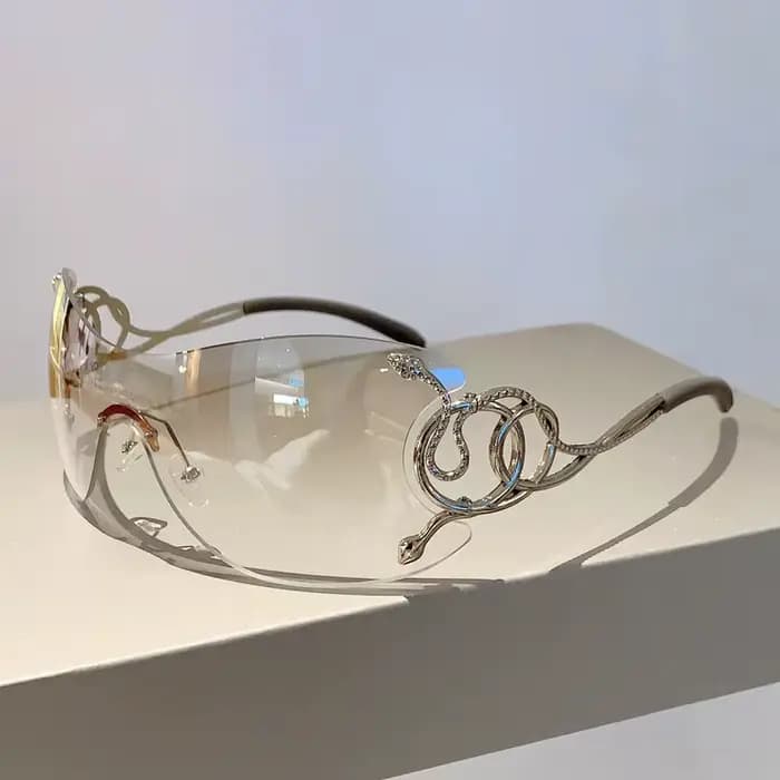 Y2K – lunettes de soleil de styliste sans bords pour hommes et femmes, une pièce, tendance, surdimen