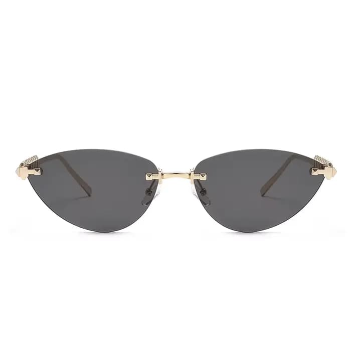Lunettes de protection sans bords œil de chat Rivet lunettes de soleil femmes marque de luxe ovale d