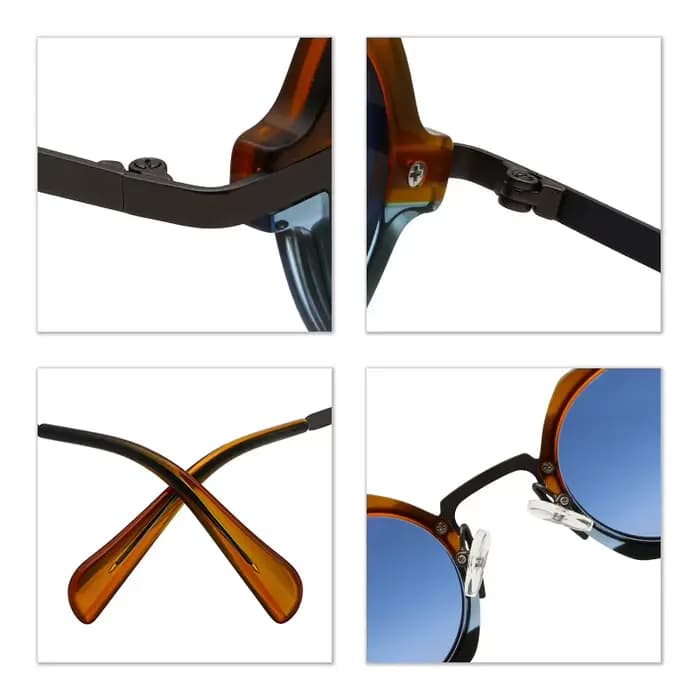 ChicOptix classique Punk rétro mode lunettes de soleil UV400 rond à la mode conduite haute qualité a