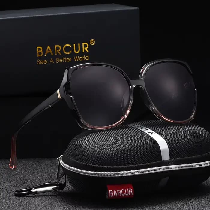 BARCUR-Lunettes de soleil polarisées pour femme, monture PC surdimensionnée, verres dégradés, access