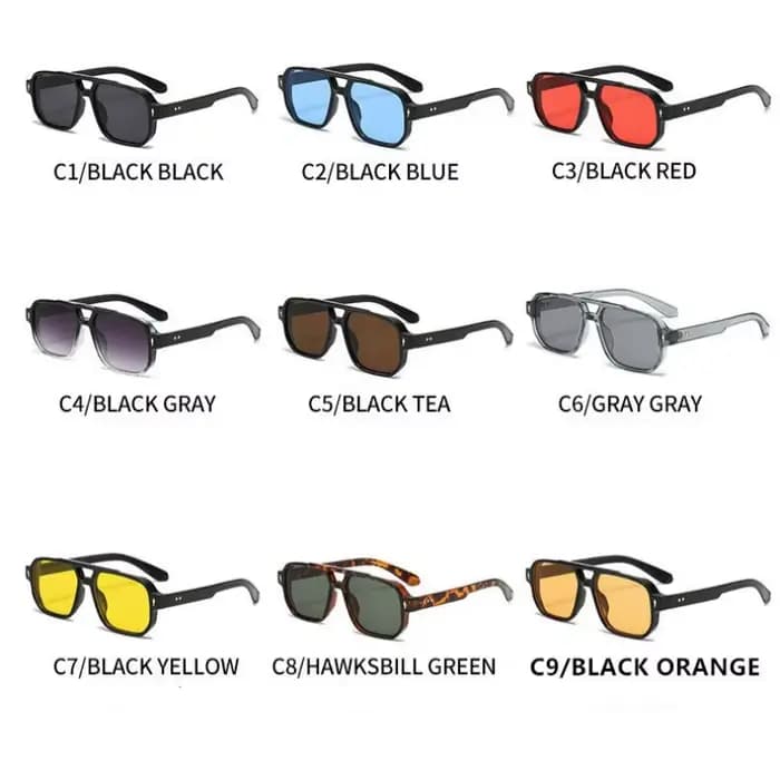 Lunettes de soleil carrées rétro à Double pont pour femmes et hommes, Design de luxe à la mode, Rive