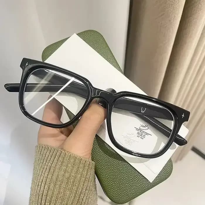Lunettes de myopie à monture noire rétro coréenne pour femmes, tendance unisexe, carrées, à grande m
