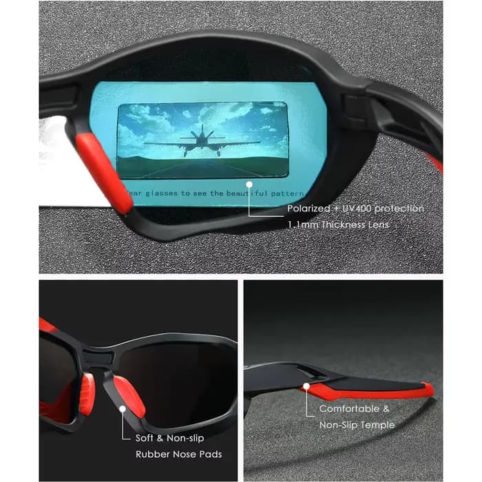 KDEAM-Lunettes de soleil de forme assorties pour hommes, polarisées, cyclisme, matériau TR90, branch