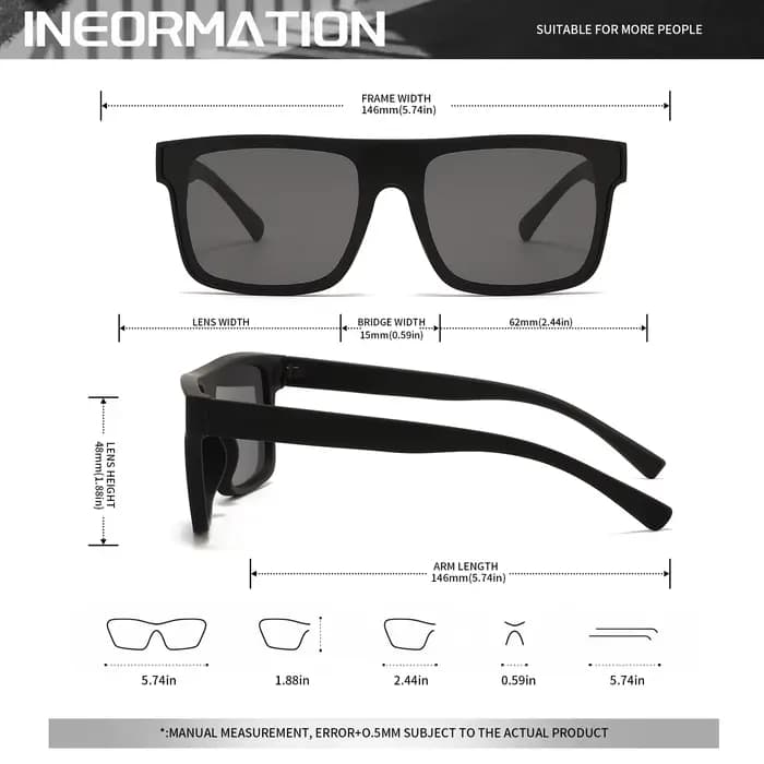 Lunettes de soleil de sport carrées classiques à la mode – Temples à motifs, unisexe pour le cyclism