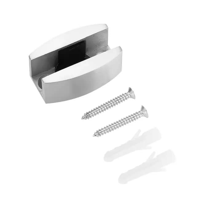 Fixation de guidage de sol pour porte coulissante en verre sans cadre, argent 304, en acier inoxydab
