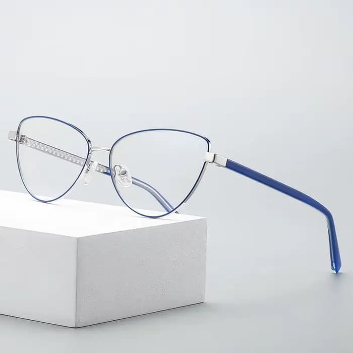 Lunettes œil de chat pour femmes, monture en alliage, jante complète, marque de styliste élégante, l