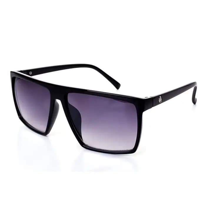Lunettes de soleil carrées vintage steampunk pour hommes, logo SKULL, revêtement entièrement noir, l