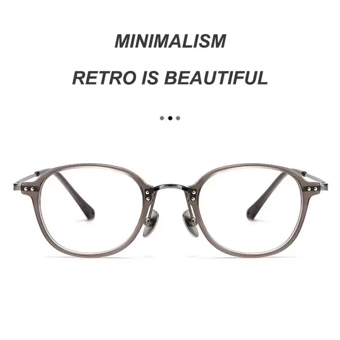 Lunettes rétro à monture ovale ultralégère, montures en acétate de titane pur, lunettes de styliste