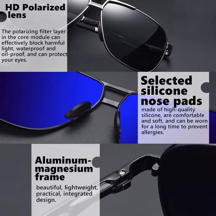 Top qualité carré rétro photochromique aluminium lunettes de soleil hommes polarisées conduite femme
