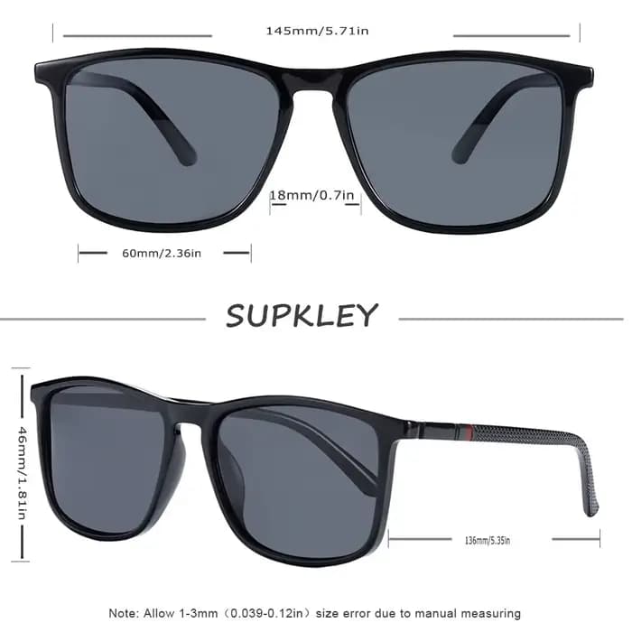 SUPKatteign- Lunettes de soleil de sport polarisées pour hommes, lunettes de soleil carrées pour hom