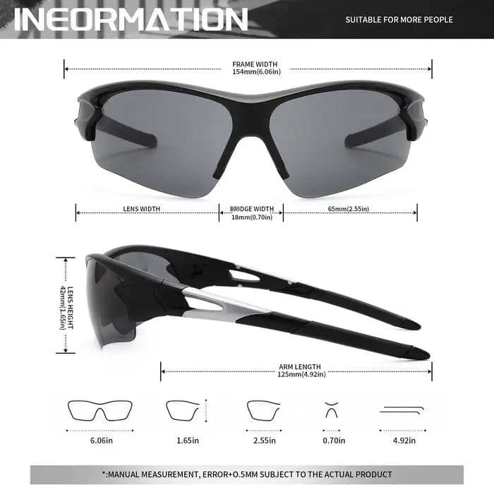 2 pièces nouvelles lunettes de soleil de sport enveloppantes semi-sans monture légères pour le cycli