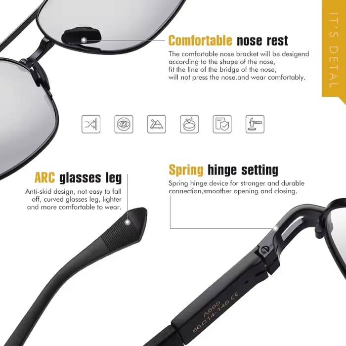 CoolPandas haute qualité lunettes de soleil polarisées hommes femmes photochromique UV400 Protection