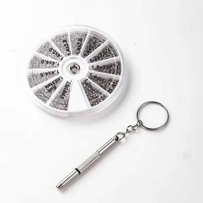 Kit de réparation de lunettes, kit d'outils de réparation de lunettes avec vis et écrous, coussinets