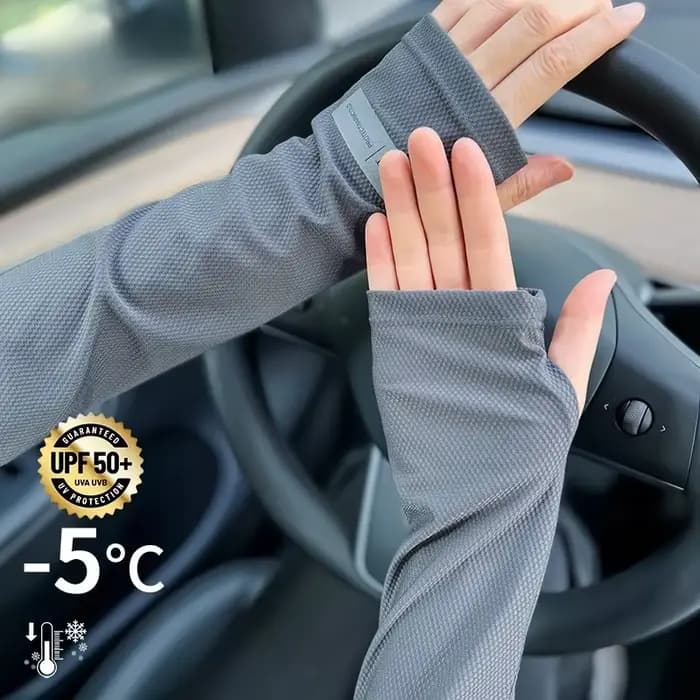Manchons de bras solaires UV pour hommes et femmes, masque de cyclisme à manches longues en soie gla