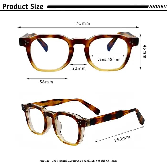 Caterside Nouvelles Lunettes Carrées Plates pour Hommes et Femmes, Monture Rétro en TR, Lunettes de