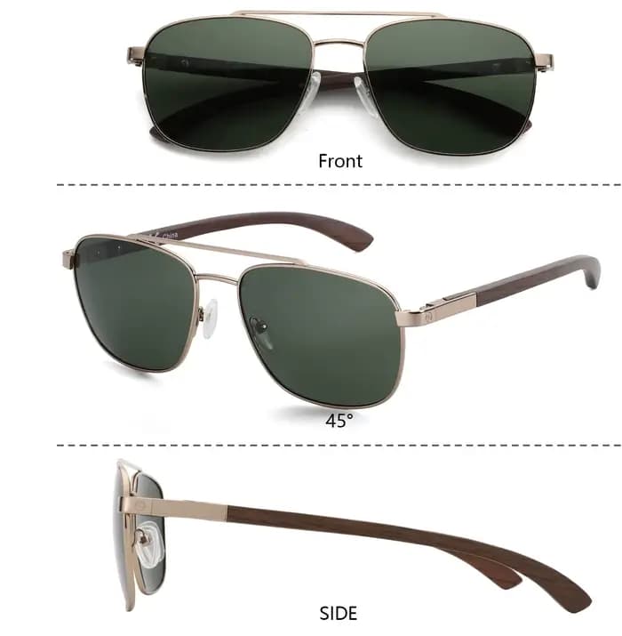 ZENOTTIC 2026 Lunettes de soleil polarisées en bois pour hommes, protection UV, pour activités de pl