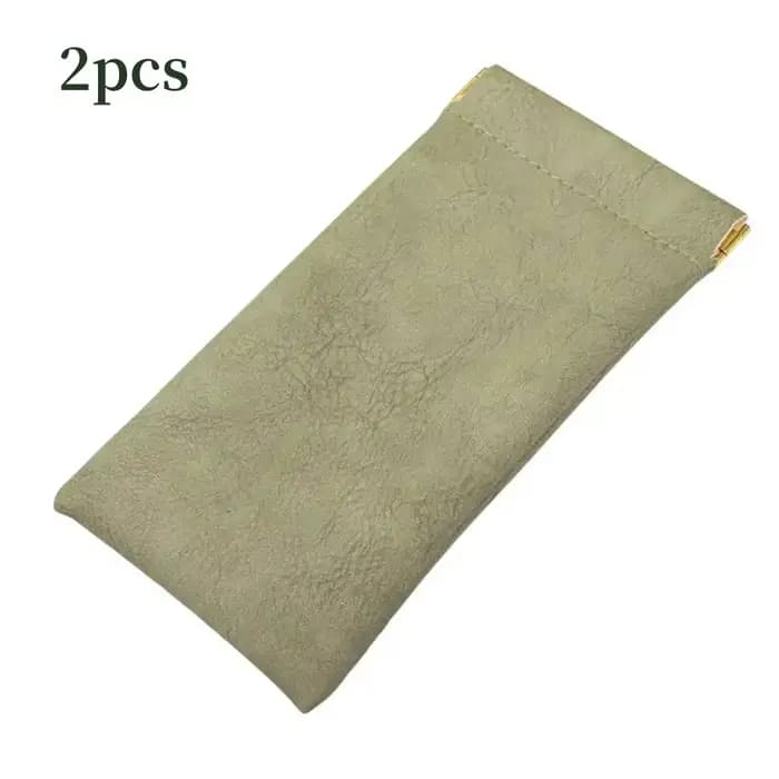Étui à lunettes de soleil à fermeture automatique, 2 pièces, sac de rangement de lunettes en cuir PU