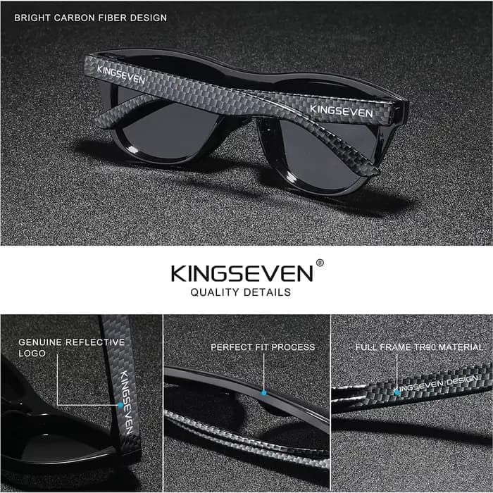 KINGSEVEN Lunettes de soleil polarisées sans monture UV400 pour femmes, design tendance, style rétro