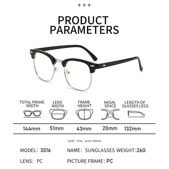Lunettes rétro Anti-lumière bleue pour hommes et femmes, demi-monture classique Vintage, blocage de