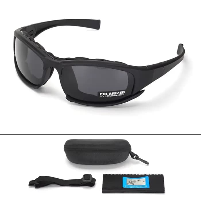Nouvelles lunettes tactiques à 4 lentilles-lunettes de sécurité polarisées coupe-vent et anti-poussi