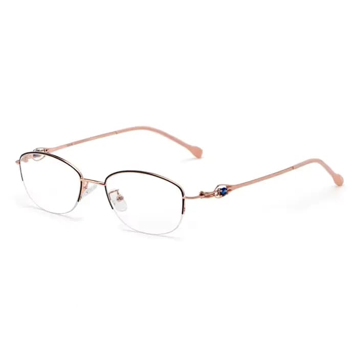 YIMARUILI-Lunettes demi-monture en alliage ultra léger pour femmes, myopie et hypermétropie, contrev
