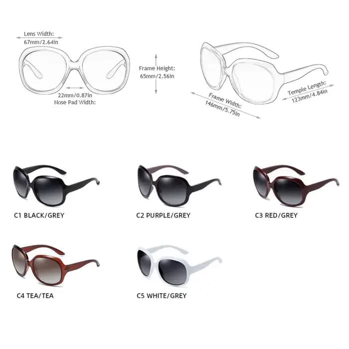 FUQIAN marque Design élégant polarisé surdimensionné rond lunettes de soleil femmes Simple mode gran