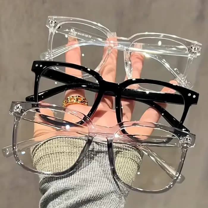 Lunettes bloquant la lumière bleue à monture carrée unisexe, 3 pièces, Look Campus élégant, lunettes