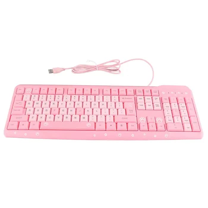 104 touches USB clavier filaire Ultra mince mignon dessin animé clavier d'ordinateur ergonomique Plu