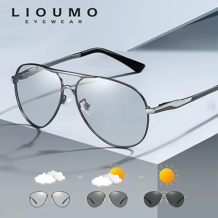 LIvissed MO-Lunettes de soleil d'aviation pour hommes et femmes, polarisées photochromiques, décolor