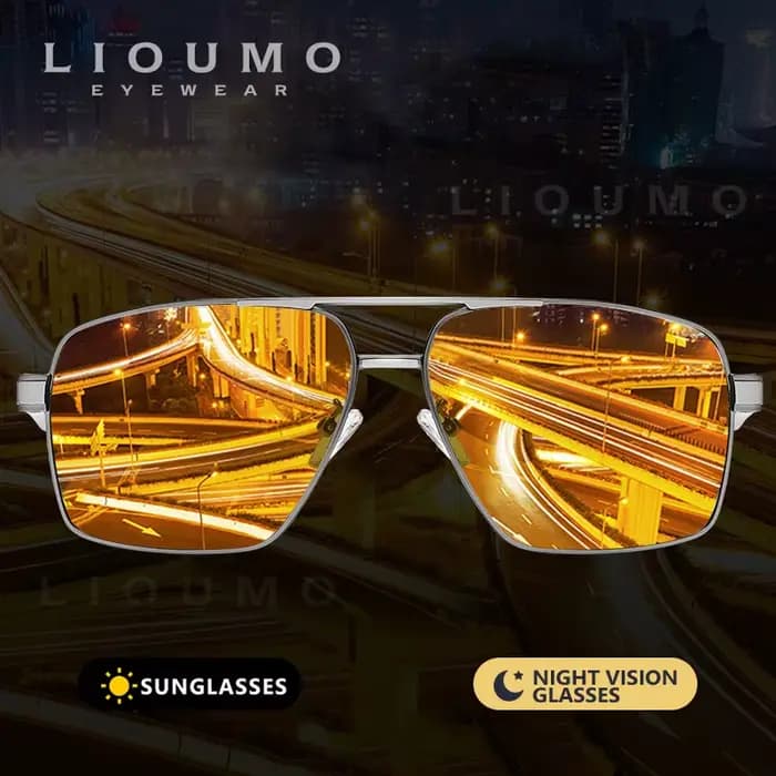 LIOUMO lunettes de soleil photochromiques intelligentes hommes lunettes de Vision nocturne polarisée