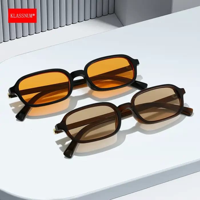 KLASSNUM Vintage lunettes de soleil hommes femmes 2026 lunettes à la mode Rectangle lunettes de sole