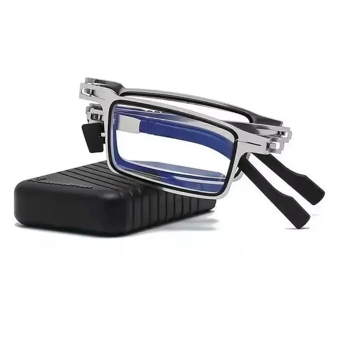 Lunettes de lecture pliantes en métal en acier pour hommes et femmes, ensemble de lunettes portables