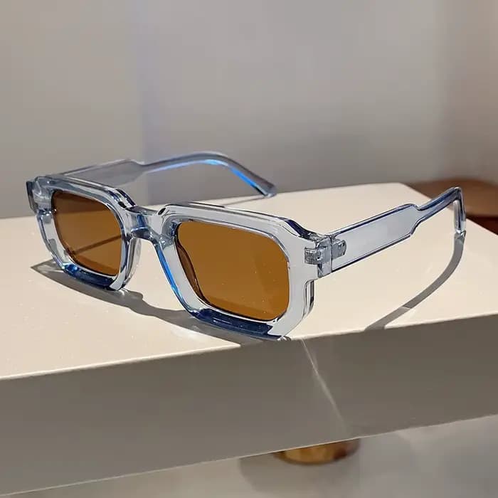 Lunettes de soleil vintage rectangulaires pour hommes, monture PC, style rétro, verres de luxe, desi