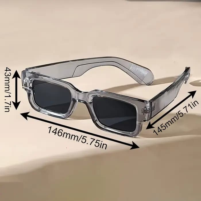 Lunettes de soleil carrées rétro unisexes, 1 pièce, Protection UV classique, monture en plastique, p