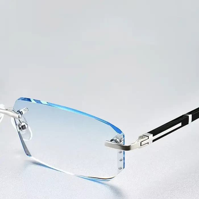 Lunettes de lecture élégantes sans cadre Anti-lumière bleue pour hommes lunettes de lecture d'affair