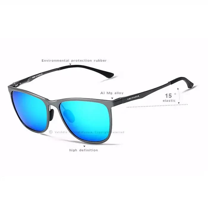 VEITHDIA mode Vintage hommes lunettes de soleil polarisées UV400 lentille lunettes aluminium magnési
