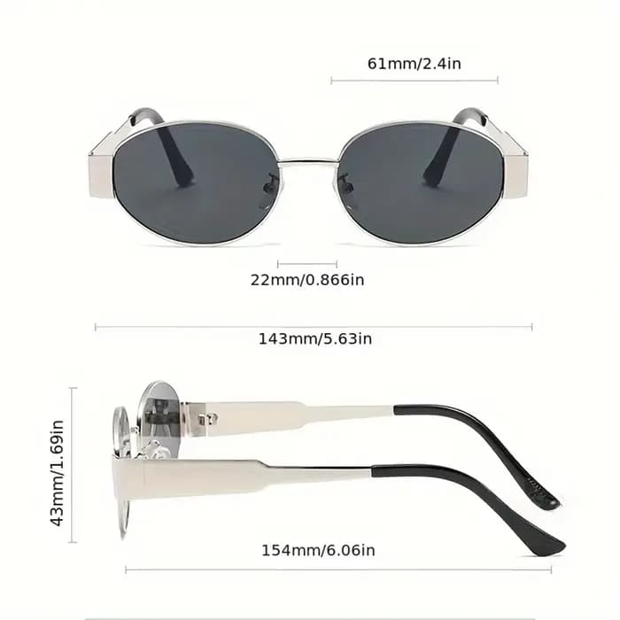 2 pièces Vintage Style Punk lunettes de soleil rétro rond cadre en métal femmes lunettes de soleil l
