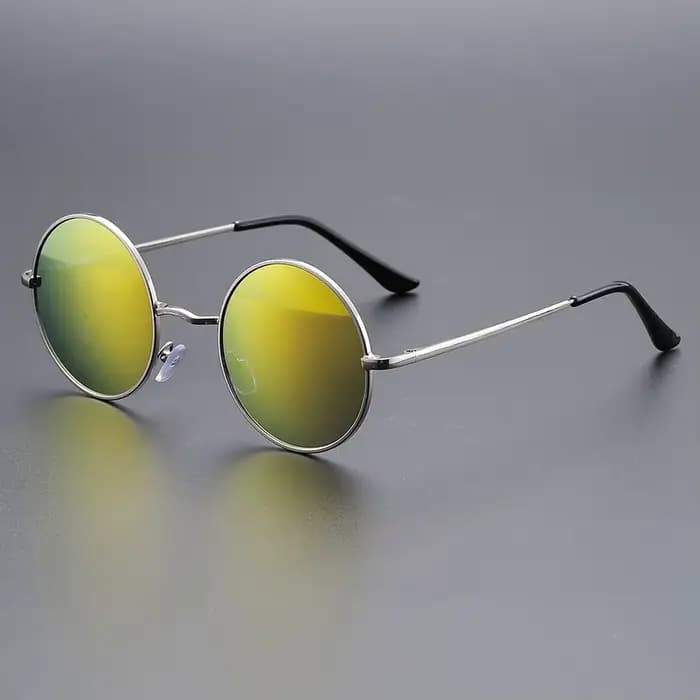 Lunettes de soleil rétro à monture ronde pour la mode ; idéales pour les fêtes, les festivals de mus