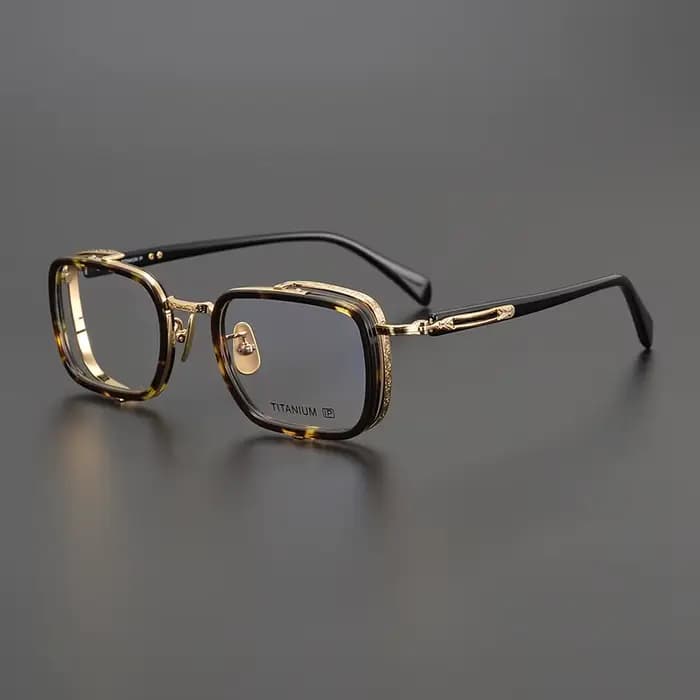 Vintage acétate titane lunettes cadre hommes carré Prescription myopie lunettes cadre femmes rétro m