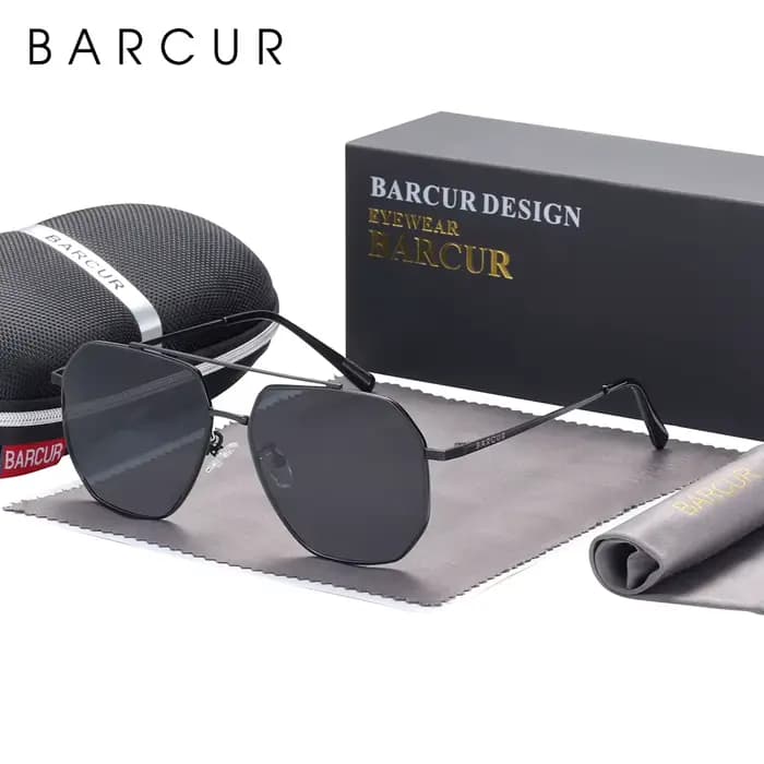 BARCUR lentille carrée en verre hommes lunettes De soleil pour femmes lunettes De soleil polarisées