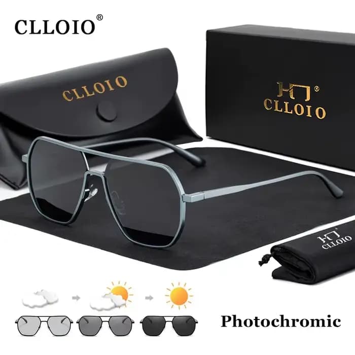 CLLOIO – lunettes de soleil photochromiques en aluminium pour hommes et femmes, polarisées, Anti-ébl