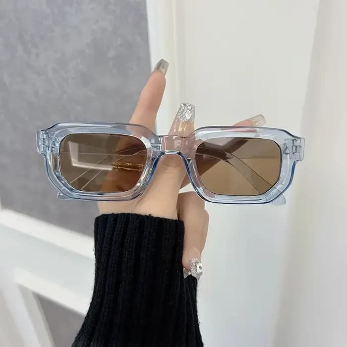 Lunettes de soleil rectangulaires de luxe pour femmes et hommes, marque de créateur tendance, décont