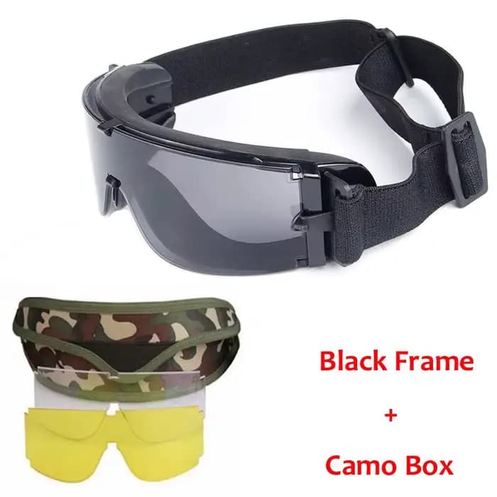 Lunettes de soleil de sport d'extérieur, lunettes de chasse, lunettes tactiques d'airsoft, 3 verres,